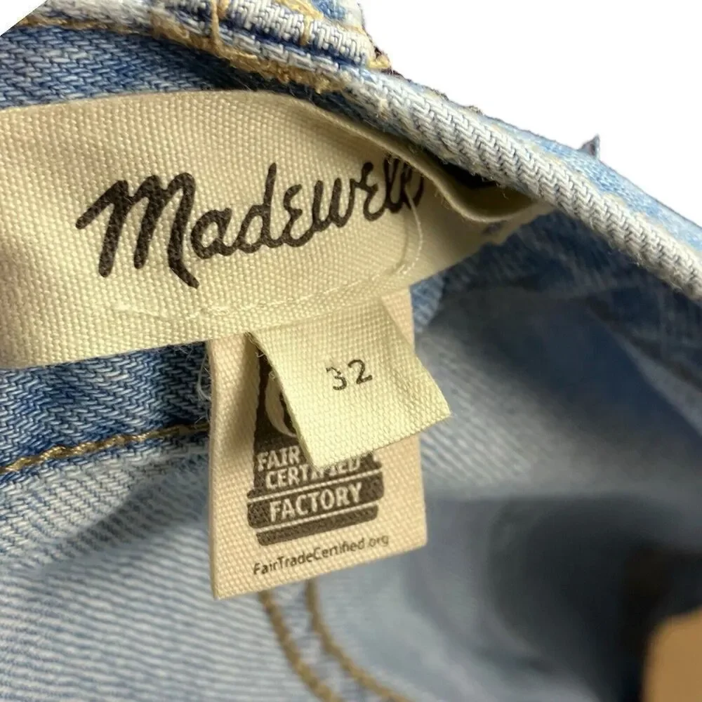 Madewell‎ Denim Pleated Skirt Womens 32 Blue Mini Patch Pockets A Line